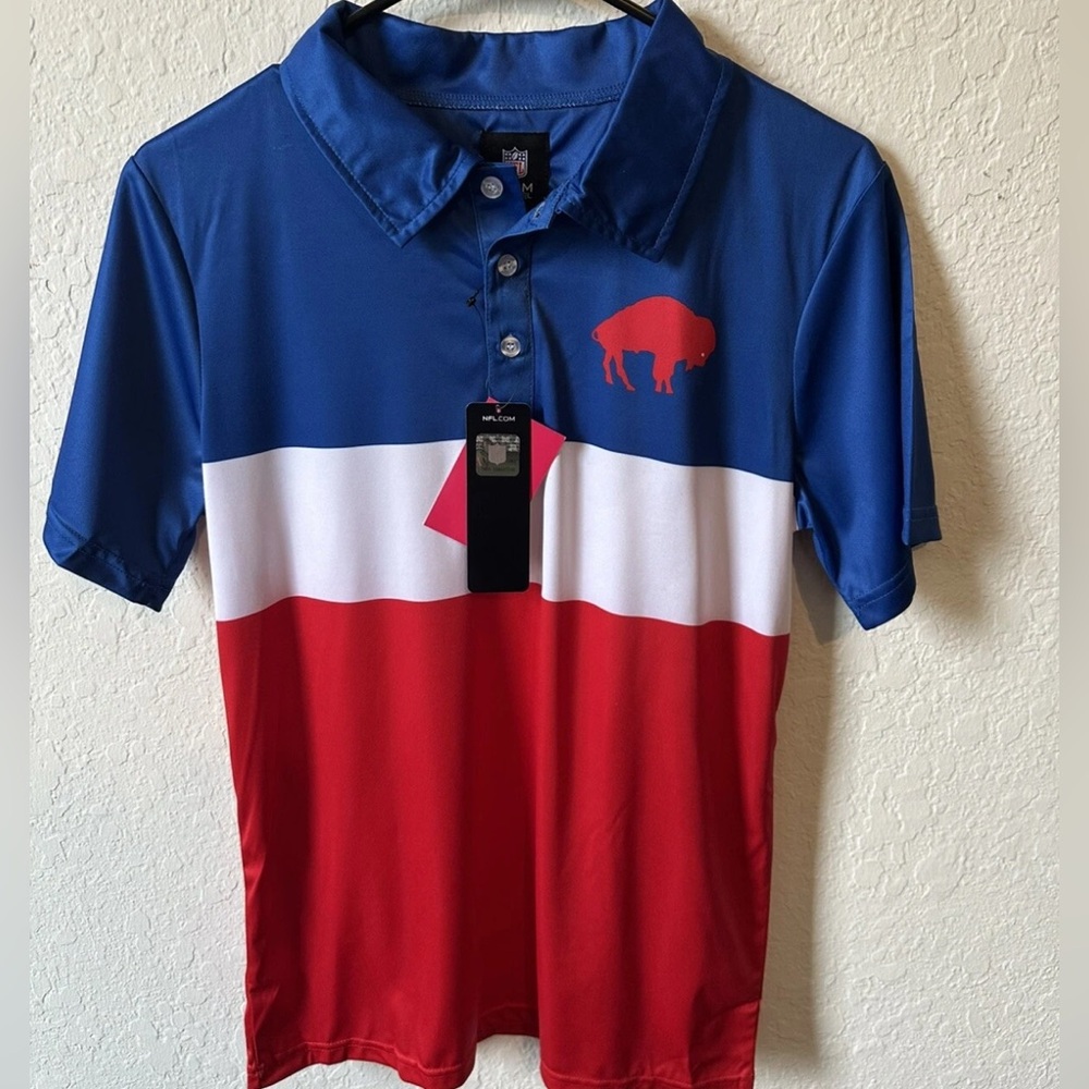 Foco Men’s Buffalo Bills Polo Throwback Logo Small  NFL New With Tags Blue Red
